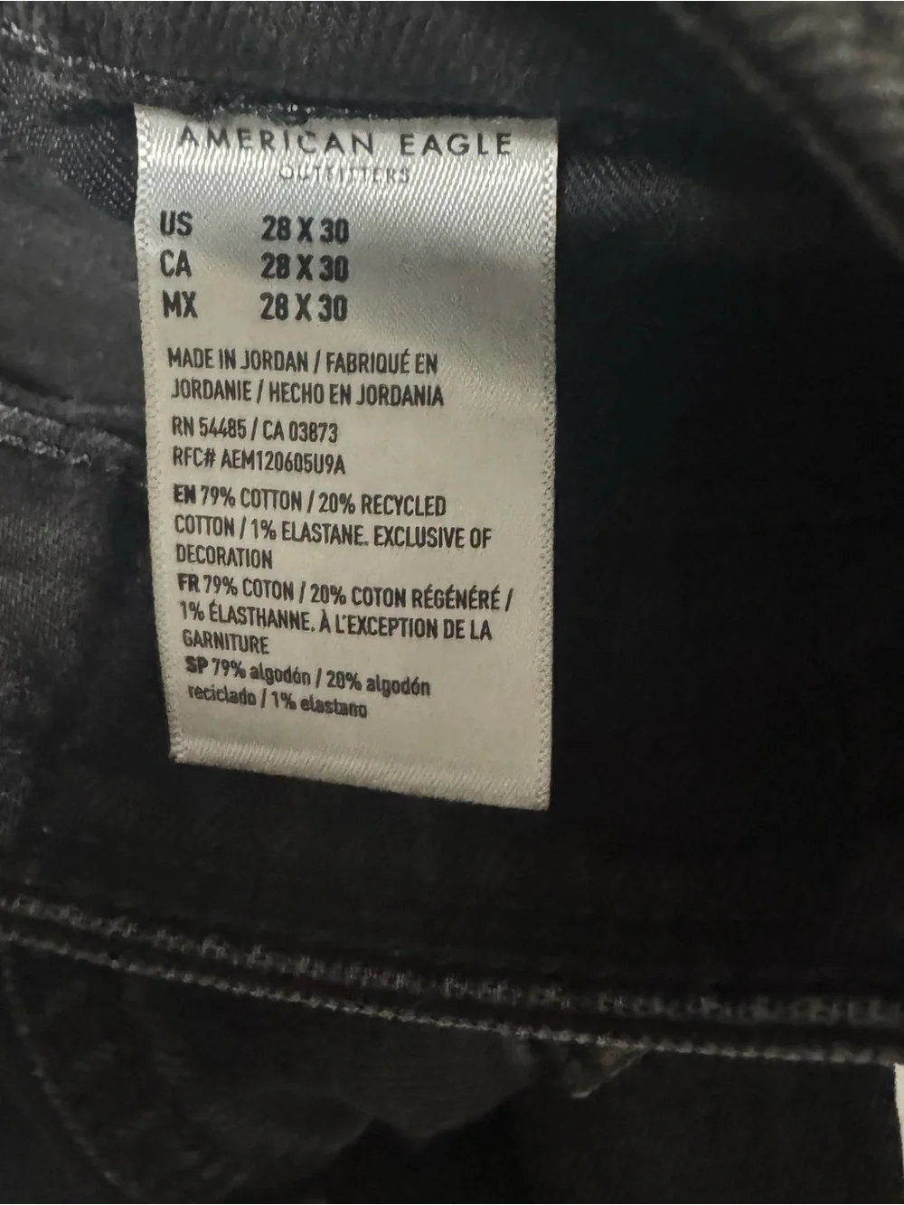 American Eagle Airflex + Men’s 28X30 Black Skinny Distressed Jeans - EUC Casual